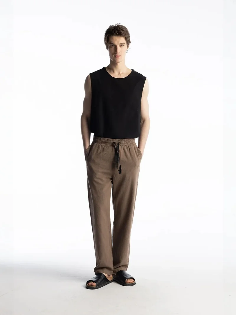 Giesto GIESTO Straight Leg Pants with Drawstring Waist
